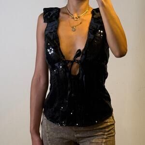 Black Sequined Top